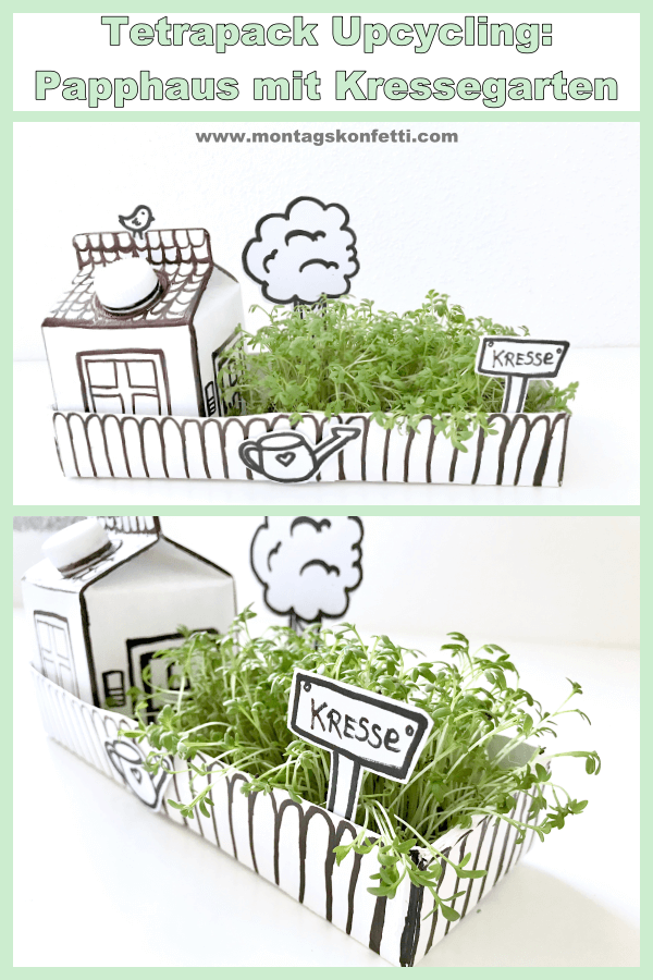 Papphaus mit Kressegarten