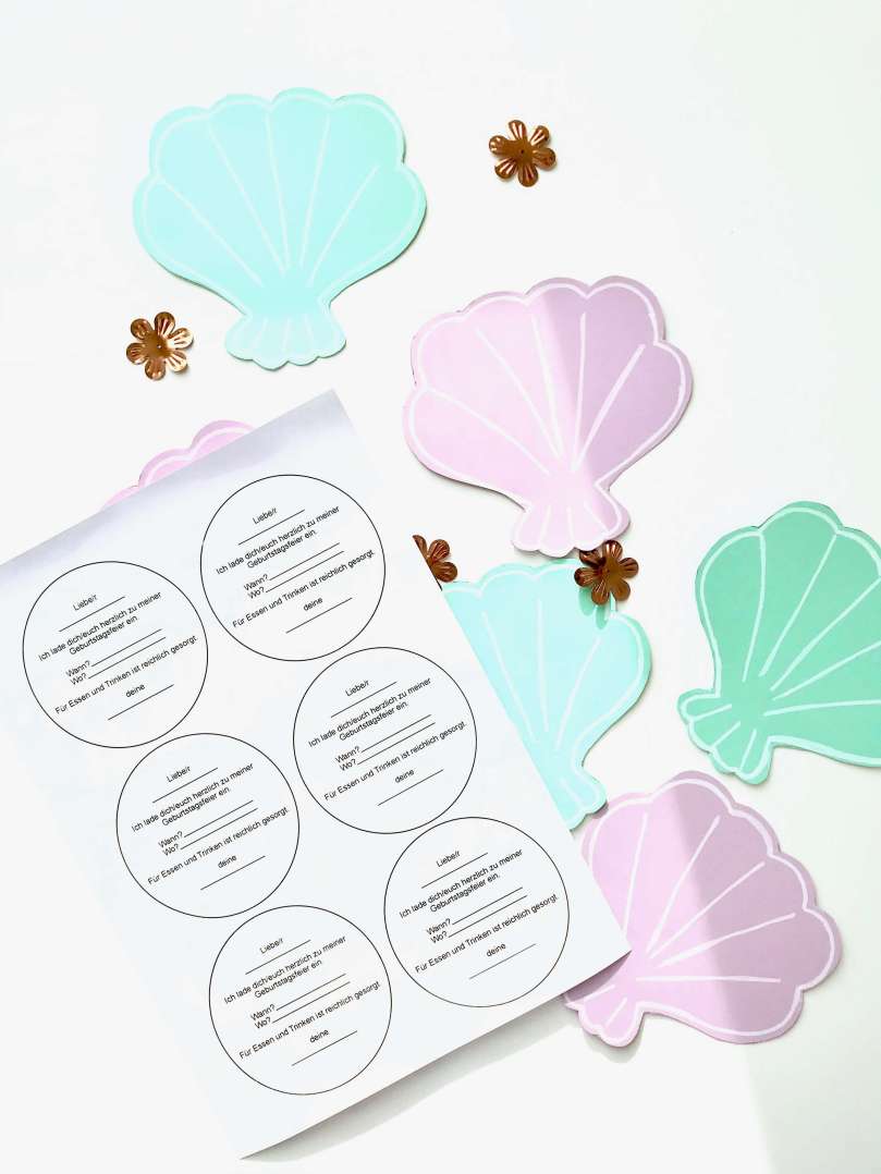 Einladungskarten Meerjungfrauengeburtstag10