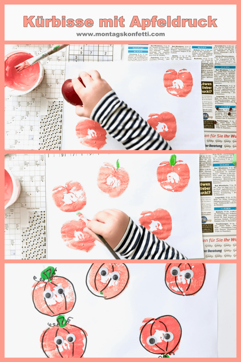 Kürbisse mit Apfeldruck