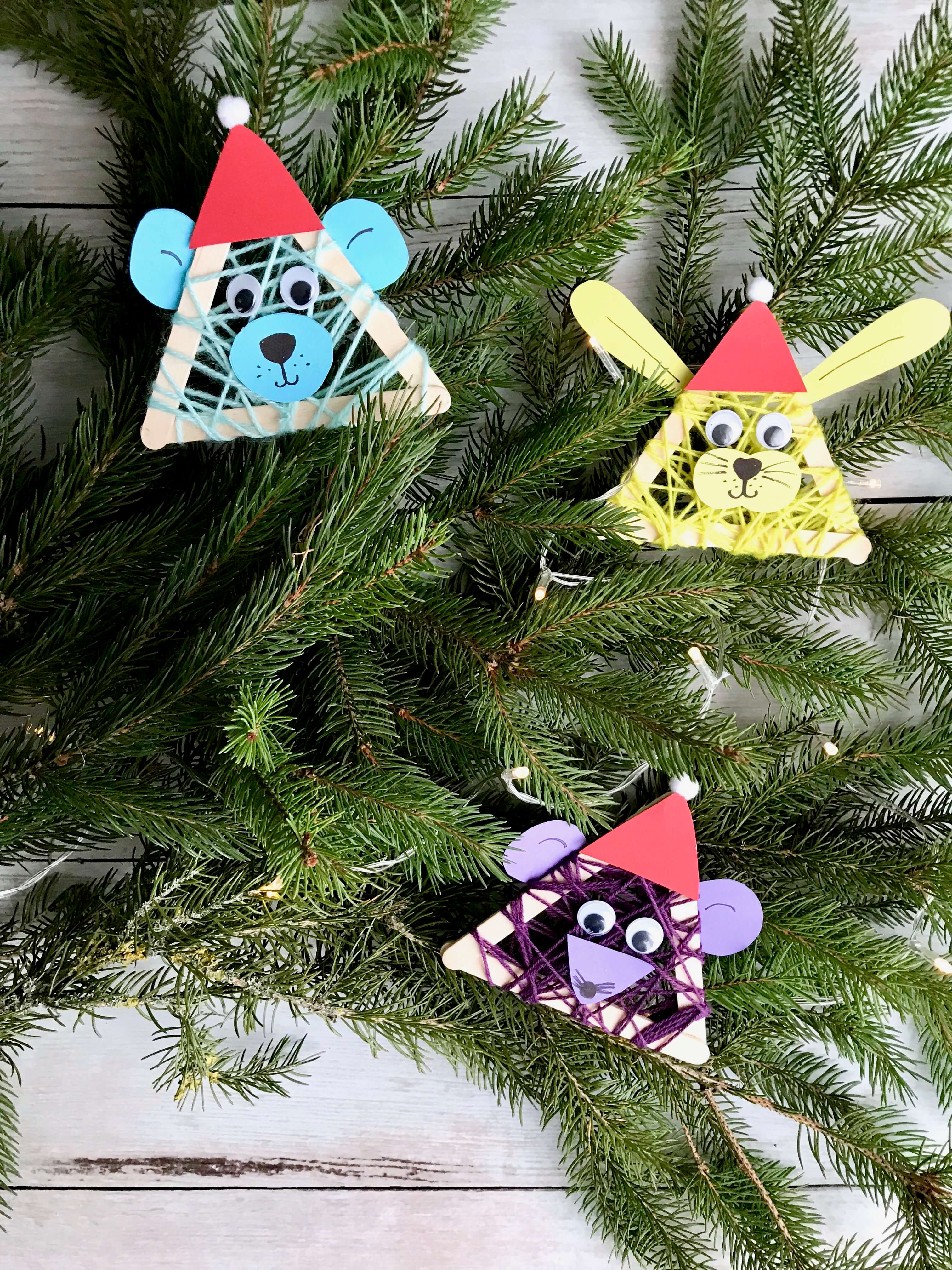 Lustige Weihnachtstierchen aus Holzstäbchen3