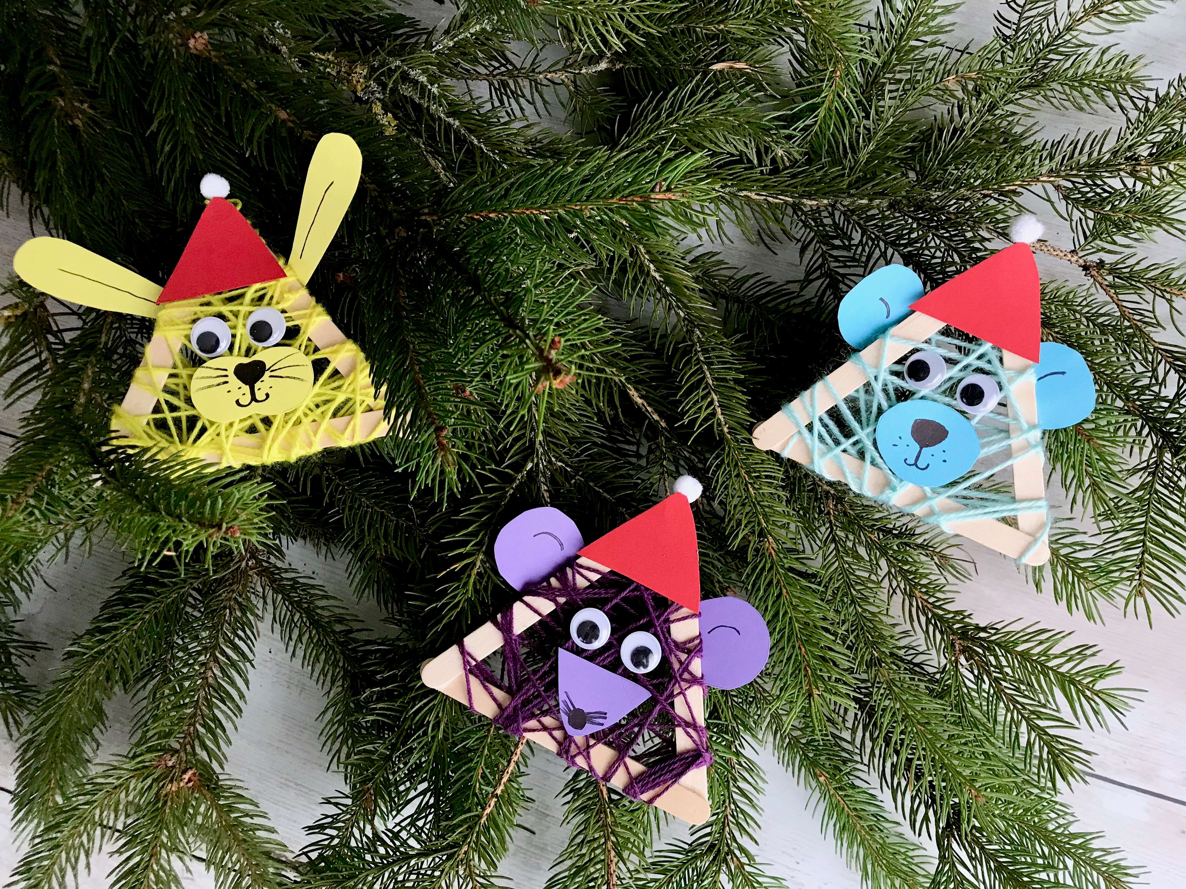 Lustige Weihnachtstierchen aus Holzstäbchen4